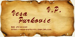 Vesa Purković vizit kartica